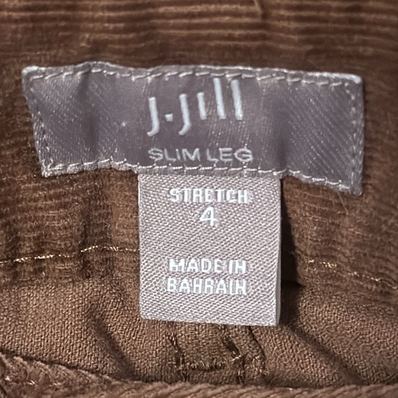 J Jill slim leg authentic fit brown corduroys size 4 - Picture 2 of 10